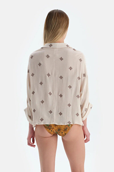 Dagi Ekru Uzun Kol Gömlek