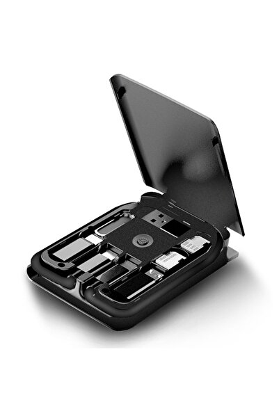 Timebox Încărcător wireless cu încărcare rapidă de 15W, cutie de cablu multifuncțională, tip C, USB, Micro-USB, Apple Lightning