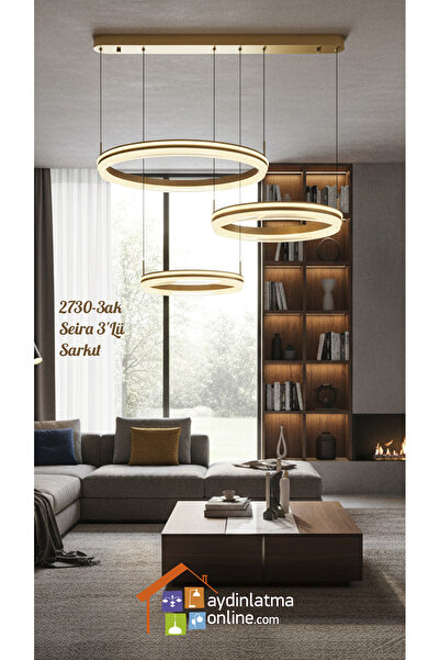 Özcan Aydınlatma 2730-3Ak-03 Seira 3'Lü Sarkıt 30+40+50 Sarı