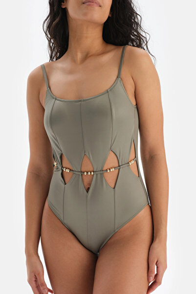 Dagi Yeşil U Yaka Ince Askılı Mayo