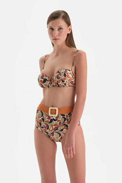 Dagi Kahverengi Yüksek Bel Bikini Alt