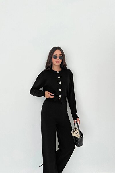 MAXXANA Σετ πλεκτών δύο τεμαχίων με λεπτή εφαρμογή, κομψή ζακέτα και παντελόν...