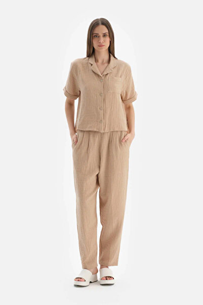 Dagi Bej Müslin Pantolon