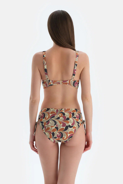 Dagi Μωβ πλαϊνό μπικίνι με μαζεμένο κάτω μέρος