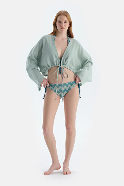 Dagi Mint Yeşili Önden Bağlamalı Kısa Gömlek