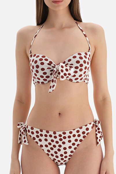 Dagi Καφέ - Εκρού Καλυμμένο Μπικίνι Τοπ