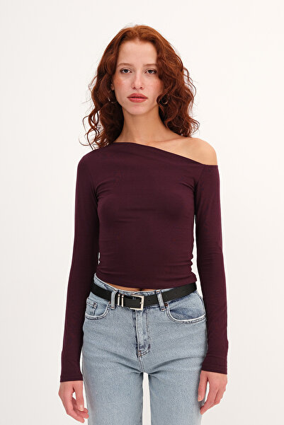 Addax Μπλούζα με ασύμμετρο γιακά B1668-T11