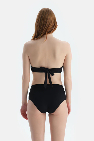 Dagi Siyah Tül Detaylı Yüksek Bel Bikini Alt