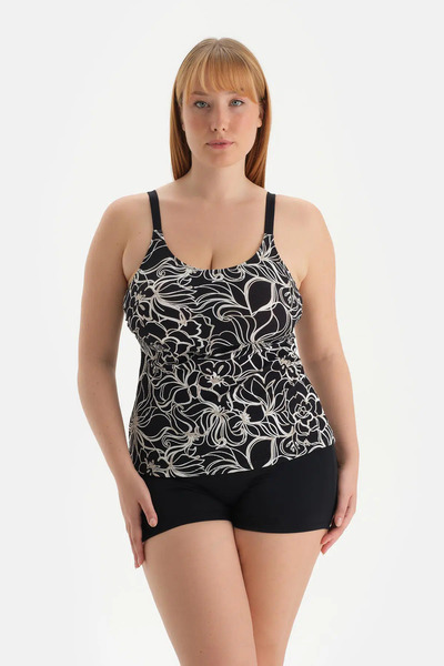 Dagi Beyaz-Siyah Toparlayıcı Kısa Şort Bikini Altı