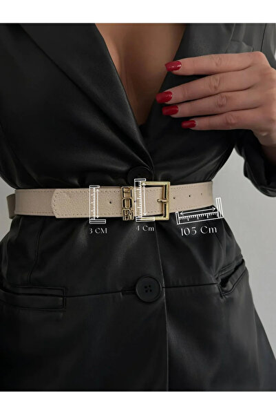 Fiori Yazılı Köprü Gold Toka Kadın Kemer, Pantolon Kemeri, Ceket Kemeri, Elbi...