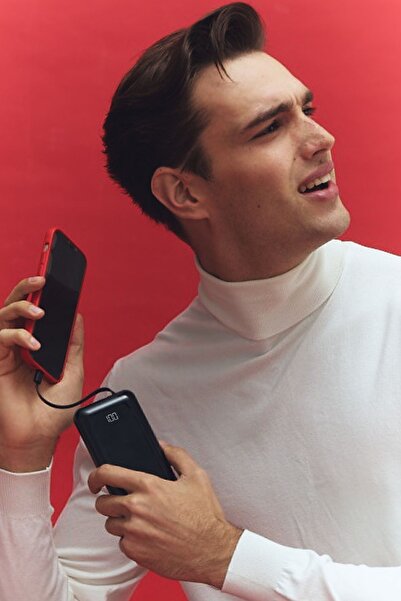 İntouch 20.000 Mah Prime Dijital Göstergeli Dahili Çoklu Kablolu Powerbank,siyah