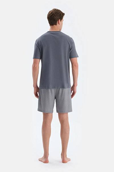 Dagi Σετ πιτζάμες μπλουζάκι με λεπτομέρεια εκτύπωσης και ραφής Indigo