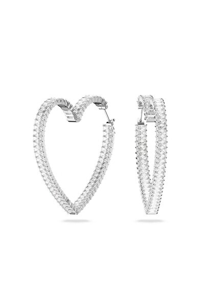 Swarovski 5647591 Küpe Matrix:Pe Hoop Hrt L 50 Whi/Rhs