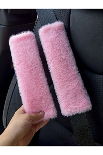 merdümek 2 adet peluş pembe emniyet kemeri kılıfı - emniyet kemeri aksesuarı ...