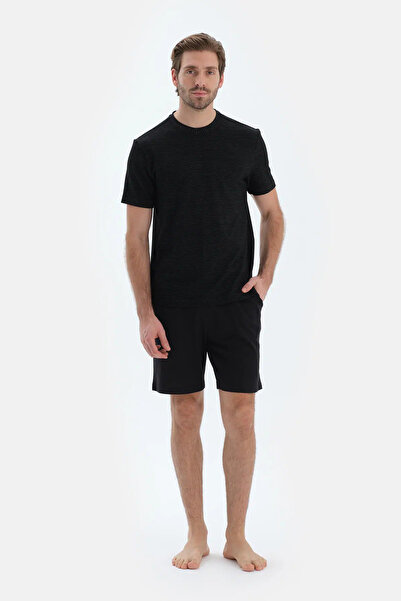 Dagi Μαύρο κοντομάνικο ριγέ μπλουζάκι Παντελόνι Σετ Πυτζάμες