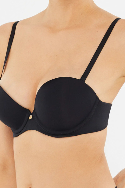 Dagi Fekete Plumeria pánt nélküli félpárnázott melltartó