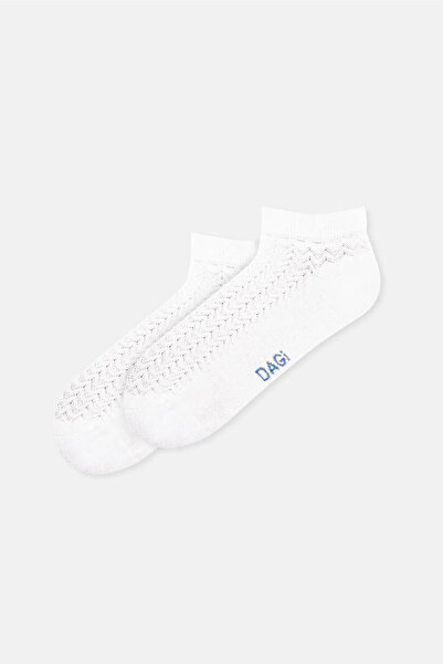 Dagi White-Indigo Women's 2-Piece Zigzag Patterned Bamboo Booties Socks