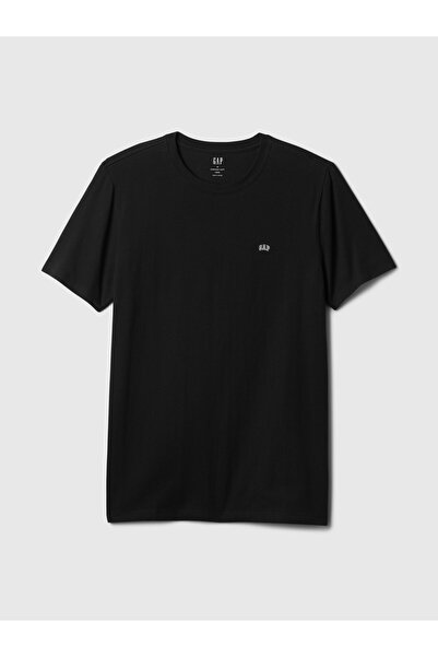 GAP V-Frch Everyday Soft Micro Logo Crew T-Shirt 502022 Μπλουζάκι με κοντό μανίκι Ανδρικό μπλουζάκι ΜΑΥΡΟ