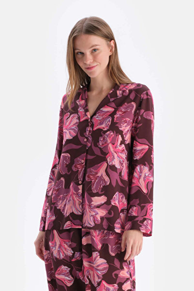 Dagi Cămașă țesută cu imprimeu Burgundy Meter