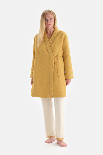 Dagi Halată din jacquard cu mâneci lungi și guler dublu din muselină