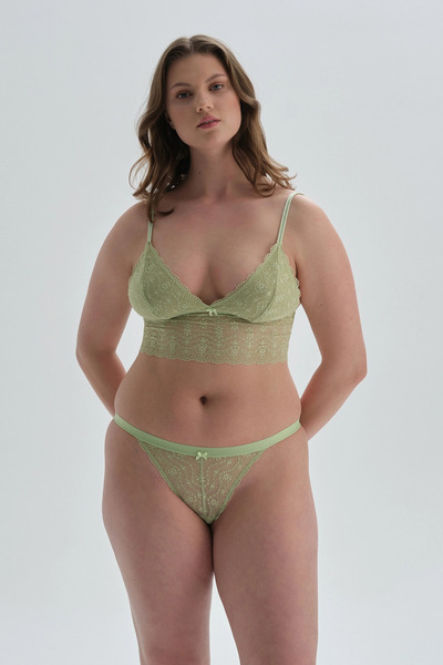 Dagi Yeşil Balensiz Kapsız Dantelli Bralet Sütyen