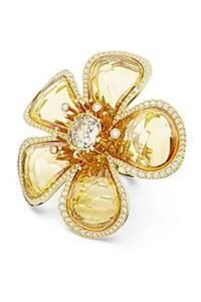 Swarovski 5650566 Swarovski Cocktail Ring Florere - Ring Yellow Gold-tone Pla...