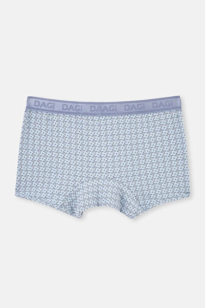 Dagi Açık Gri-Gri 3'lü Desenli Micro Modal Boxer