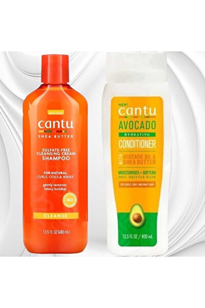 Cantu شامبو + بلسم زبدة الشيا والأفوكادو 400 مل خالي من الكبريتات، عبوتان