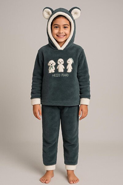 RAPAPA Girl's Fleece Welsoft Pajama Set – Warm and Soft Fabric for Cold Days 42583 Green