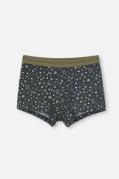 Dagi بوكسر قطني منقوش باللون الكاكي