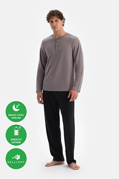 Dagi Σετ πιτζάμες Celliant με μακρύ μανίκι και καπνιστό μισό πατιλέτα