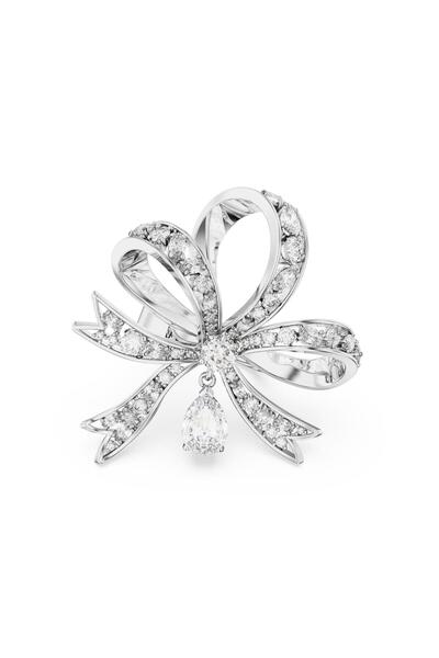 Swarovski 5647721 Swarovski Yüzük Volta:Ring L Bow Whi/Rhs 60