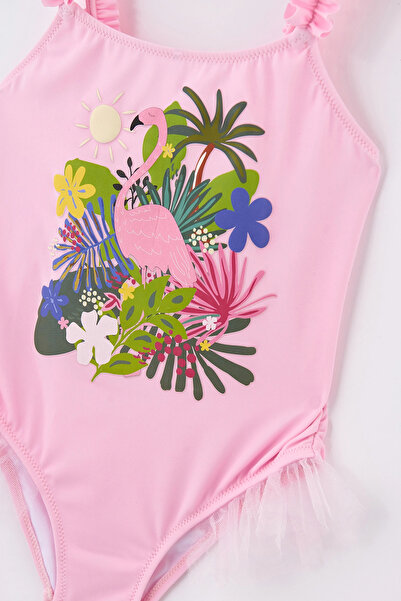 Dagi Rózsaszín lány flamingó mintás fürdőruha