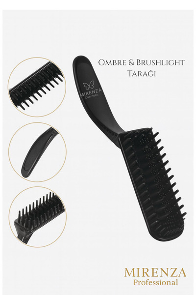 mirenza cosmetic Ombre Fırçası - Ombre Tarağı - Brushlight Balyaj İçin Profesyonel Tarak