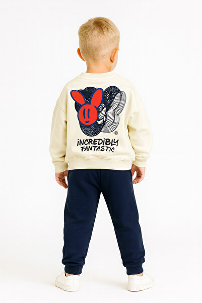 minibambi Boy's Fantastic printed από κάτω σε επάνω κοστούμι Navy Blue