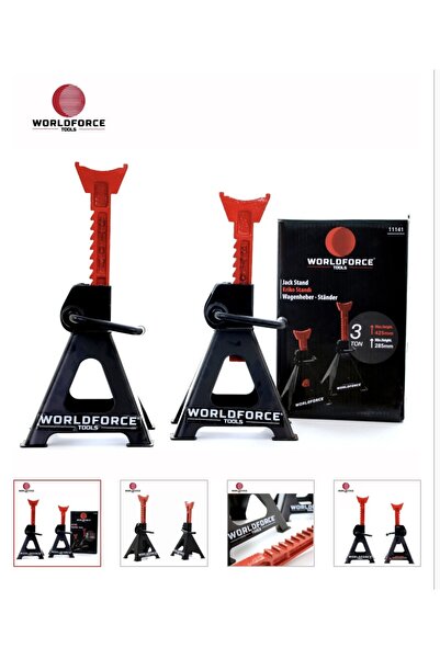 Genel Markalar Araba Sehpası Araç Sehpası Kriko 3 Ton Kırmızı (KUTU İÇİ 2 ADET)