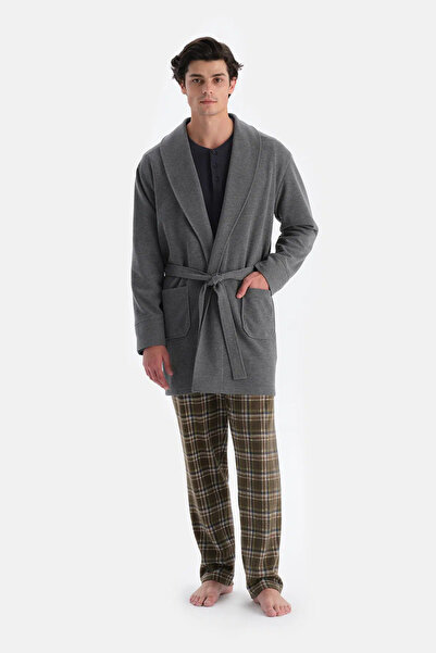 Dagi Γκρι μελανζέ γιακά σάλι Θεσσαλονίκης ρόμπα