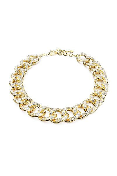 Swarovski 5663257 Swarovski Kolye Dextera necklace, Statement, Mixed cuts, Large, White, Gold-tone plated