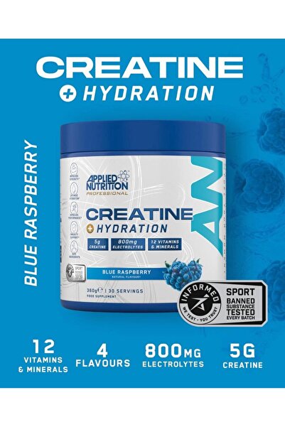 applied nutrition Creatine + Hydration, Blue Raspberry, 30 Servings, Support Endurance and Strength