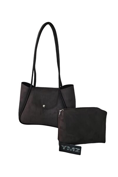 YMZBAG حقيبة يد وكتف نسائية من جلد الغزال البني مع حامل مغناطيسي