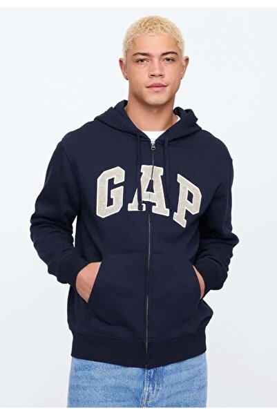 GAP V-Heritage Logo Fz 851516 Мъжка суитшърт с качулка и цип NAVY BLUE