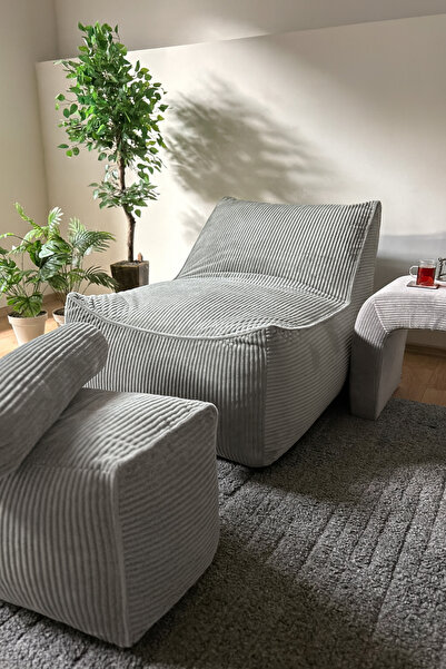 Katt Luna Armut Puf Koltuk Takımı | Kadife Fitilli Kumaş | Kaydırmaz Tabanlı TV & Oyun Koltuğu –