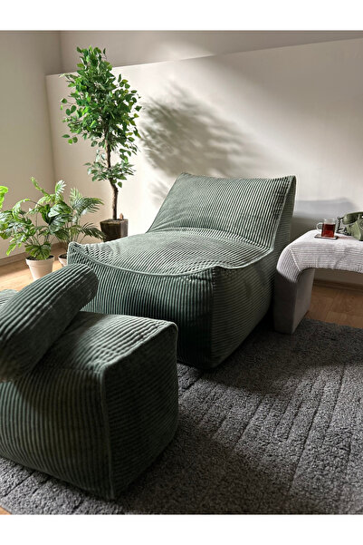 Katt Luna Armut Puf Koltuk Takımı | Kadife Fitilli Kumaş | Kaydırmaz Tabanlı TV & Oyun Koltuğu –