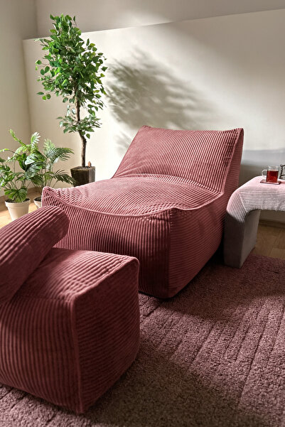 Katt Luna Armut Puf Koltuk Takımı | Kadife Fitilli Kumaş | Kaydırmaz Tabanlı TV & Oyun Koltuğu –