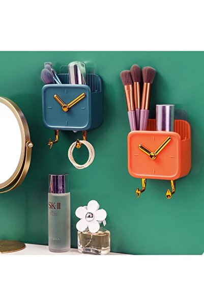 Generic Wall Mount Holder for Bathroom & Kitchen – Decorative Organizer with Gold Accents, Mail & Key Rack