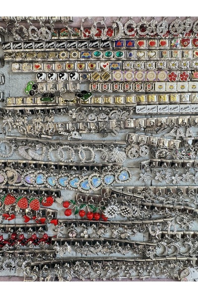 stainless steell 1 Adet Sürpriz Charmlı Çelik Nomination İtalyan Bileklik