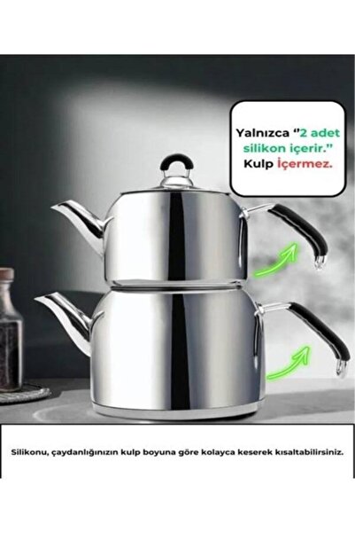 Genel Markalar Demir Saplı Çaydanlıklar Için Siyah Silikon (2 ADET)