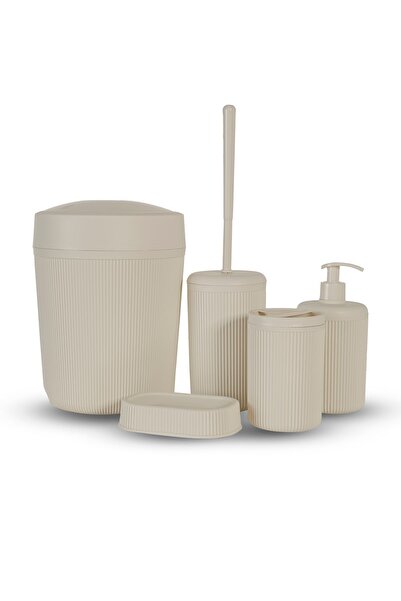 Rembox 5'li Banyo Seti 7 Lt Çöp Kovası Tuvalet Fırçası Lavabo Takımı Sabunluk...