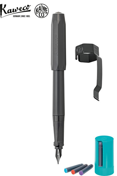 Kaweco WD 10001817 PERKEO DOLMA KALEM MAT SİYAH (M) + Kartuş Kutusu 8'li Karı...