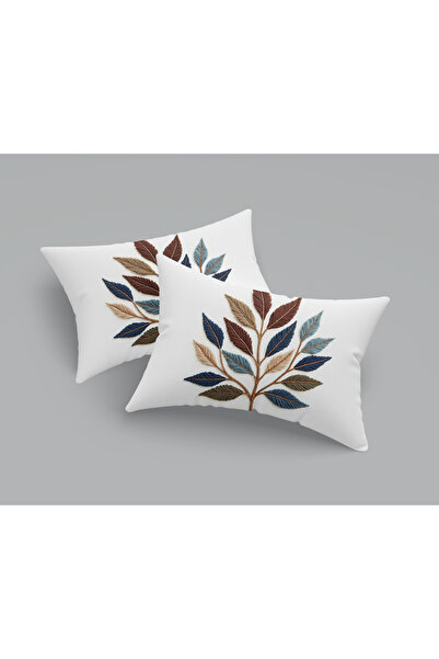 Alkan Homes 2 قطعة غطاء وسادة مطرز بتصميم خاص ثلاثي الأبعاد مستطيل الشكل مطبو...